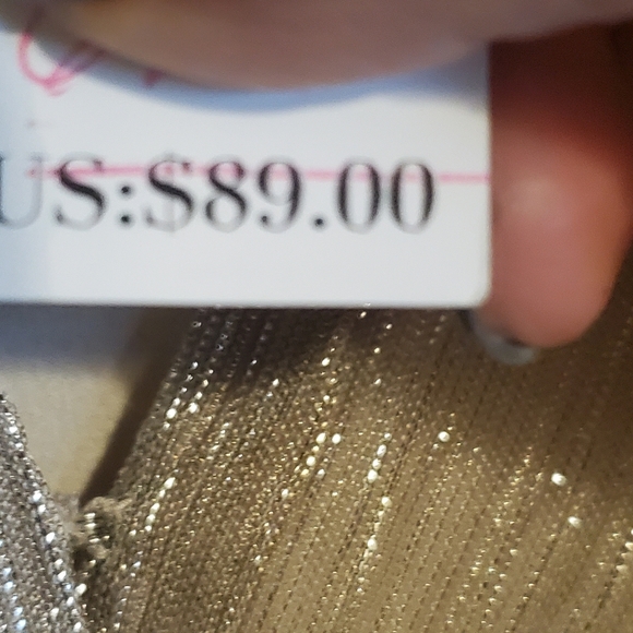 WHITE HOUSE BLACK MARKET NWT XL METALLIC MESH TOP - Picture 5 of 11